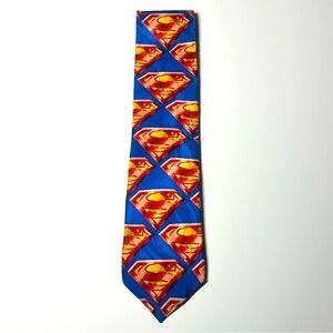 Vtg Ralph Marlin 100% Silk Superman 3 Tie DC Comics Novelty Made In USA 1996